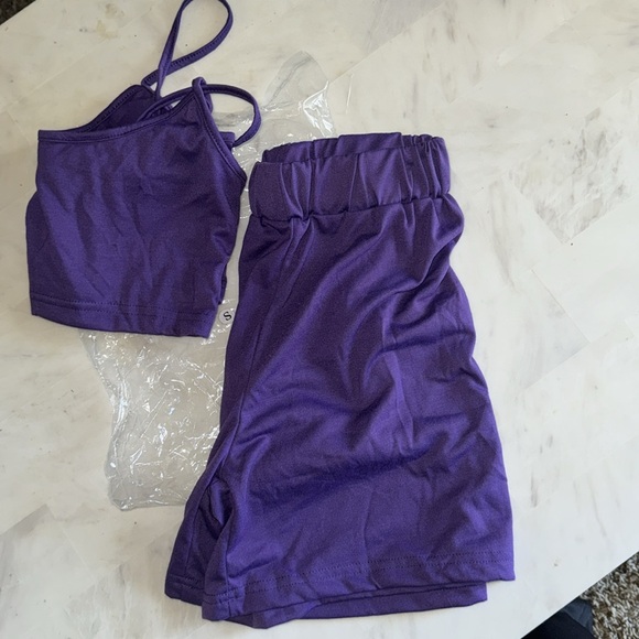 PURPLE cotton lounge/gym SET ( top & bottom ). - Picture 1 of 4